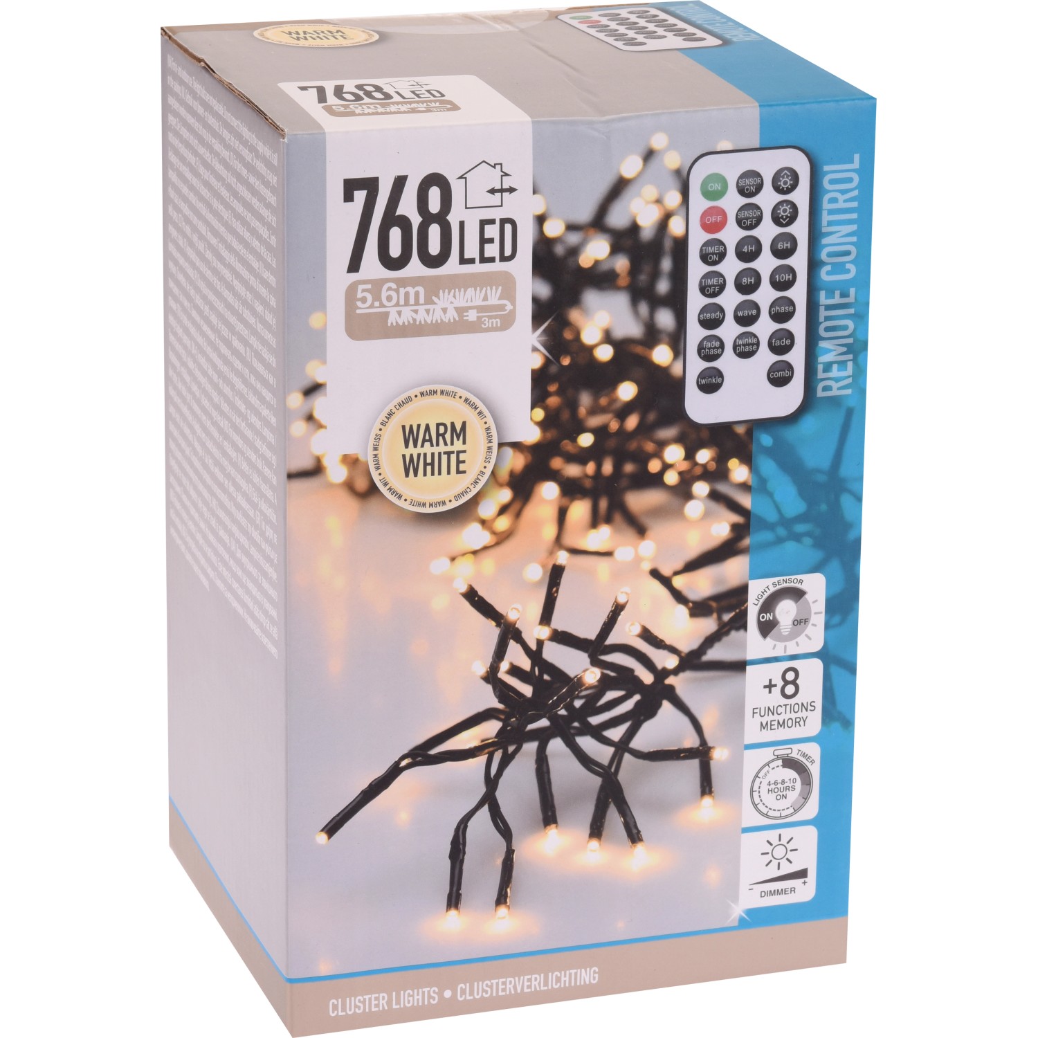 Koopman Svetelná reťaz 700 LED teplá/studená biela, zelený kábel, 14 m