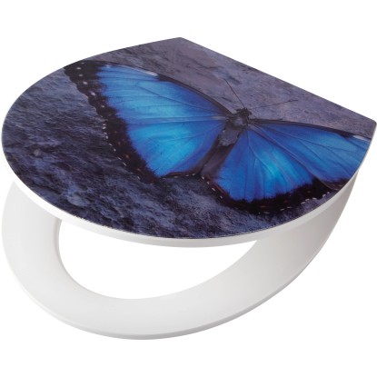 baliv WC sedátko Itata z duroplastu, SoftClose, bílá/motýl