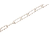 LUX-TOOLS Plastový řetěz dlouhočlánkový kulatý, bílý, pr. 6 mm - metráž