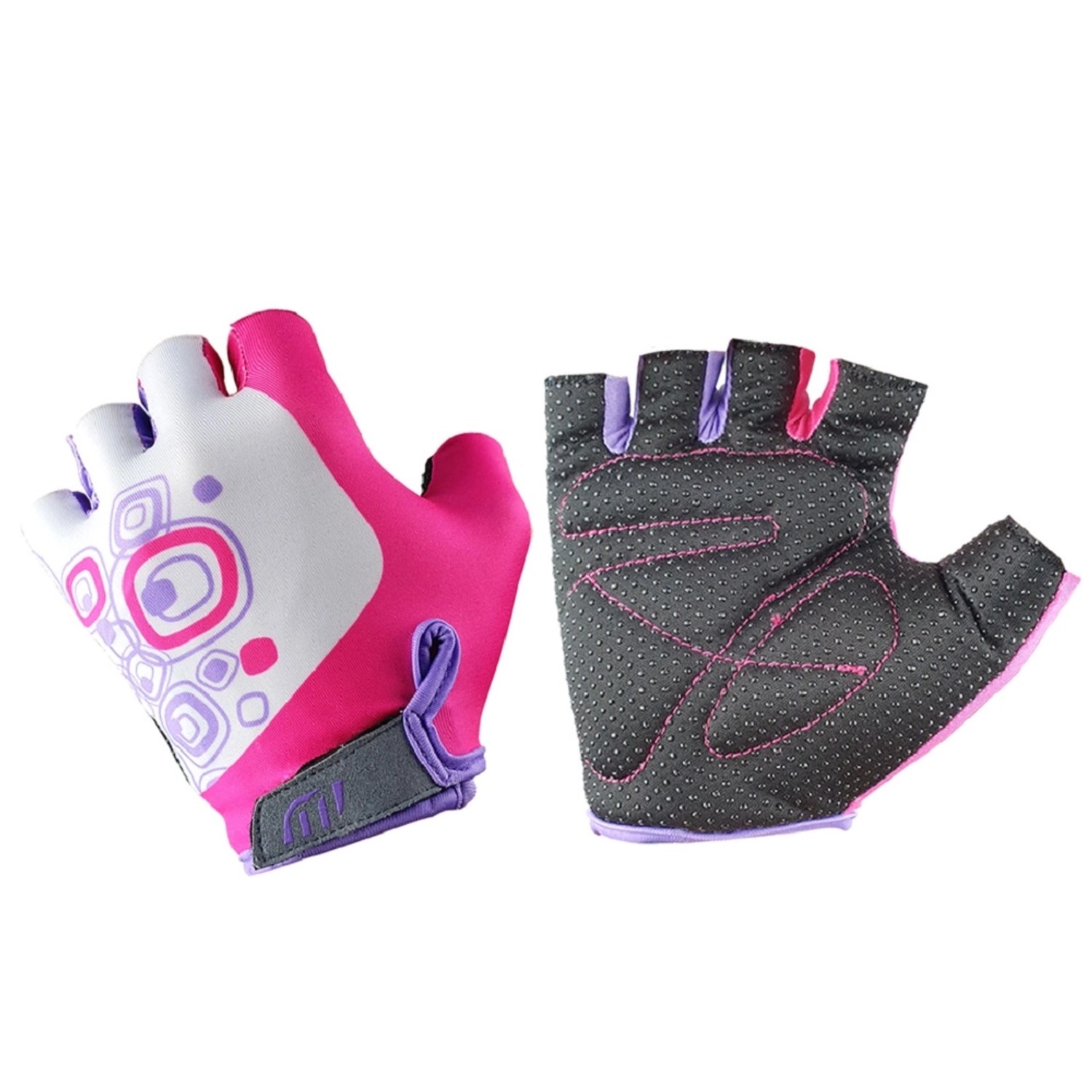 CAPPA Cyklistické rukavice Lila dívčí, bílá, vel. 5-6