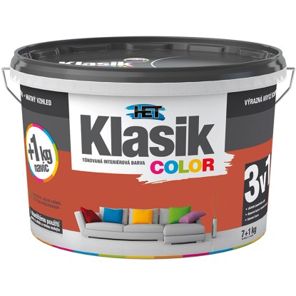 HET Klasik COLOR Tónovaná interiérová barva KC 0877 oranžová cihlová, 7 + 1 kg