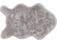 Schöner Wohnen Umělá kožešina Tender, tvarovaná, stříbrná, 60 x 90 cm
