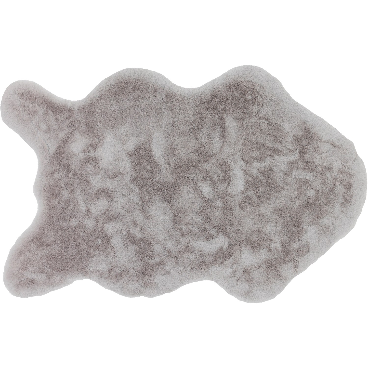 Schöner Wohnen Umělá kožešina Tender, tvarovaná, stříbrná, 60 x 90 cm