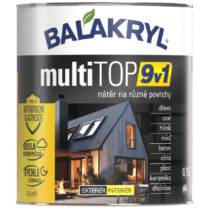 Balakryl Multifunkční akrylátová barva multiTOP 9v1 6005 mechová zelená, 0,75 l