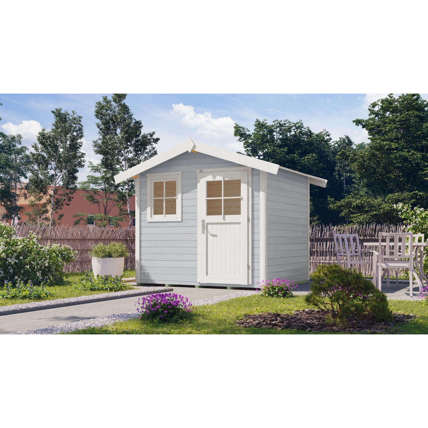 Weka Dřevěný zahradní domek 123 vel. 1, šedá, 241 x 205 cm