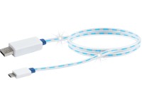 Schwaiger Micro USB synchronizační a nabíjecí kabel svítící bílý 0,8 m