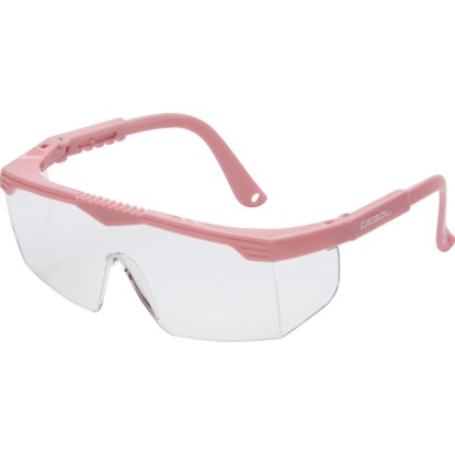 Ochranné brýle Gebol Safety Kids Pink, ochrana očí pro děti s čirými skly a nastavitelnými stranicemi.