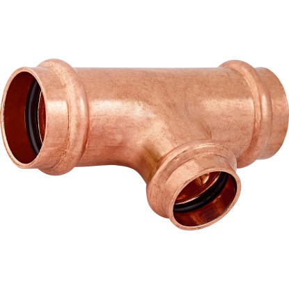 Lisovací redukční T-kus měděný, pr. 28 mm x 22 mm x 28 mm, 1 ks