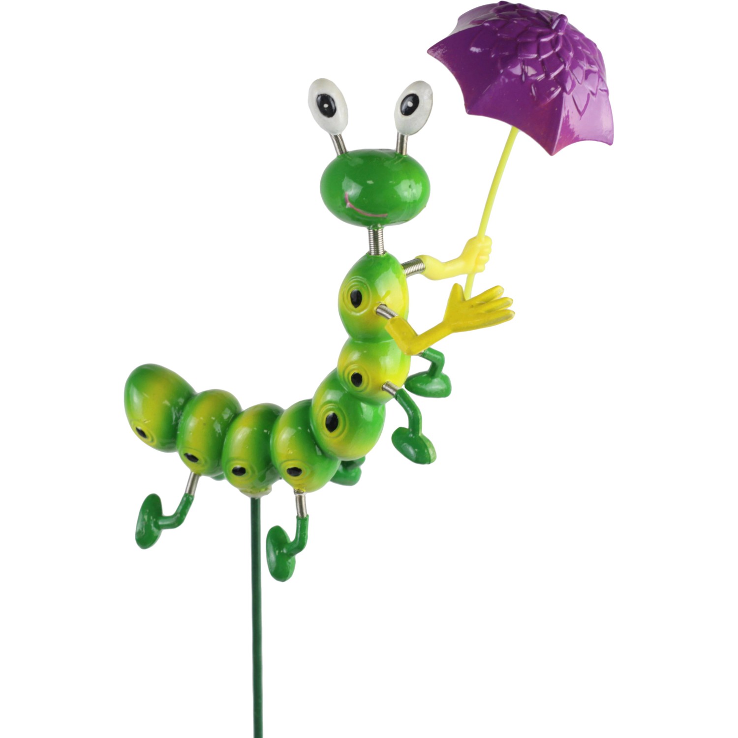 Dekorativní zahradní zápich Fun Spinner housenka s deštníkem, 42 cm, 1 ks