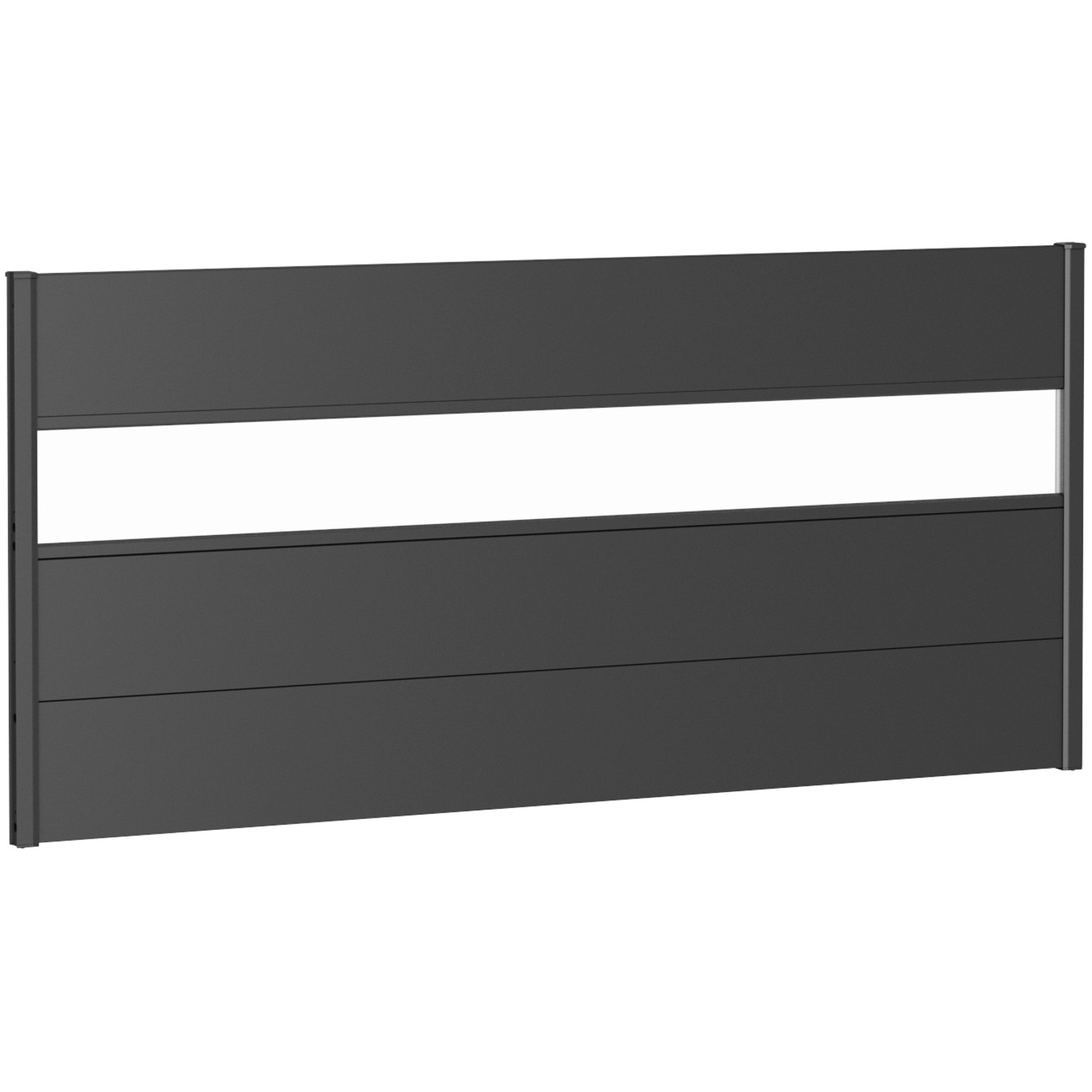 Biohort Plný plot s částečným prosklením tmavě šedý, 200 x 90 cm