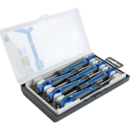 LUX-TOOLS Sada přesných šroubováků Comfort na šrouby TX + s drážkou, 6dílná