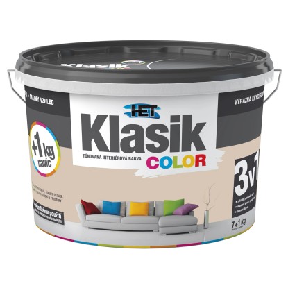 HET Klasik COLOR Tónovaná interiérová barva KC 0238 béžová muškátová, 7 + 1 kg