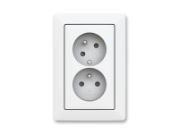ABB Zásuvka 2-násobná pootočená Zoni, matná bílá