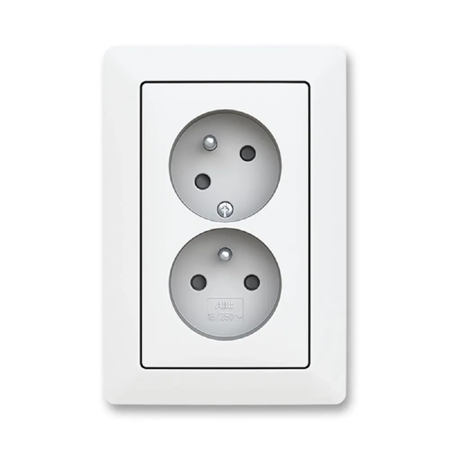 ABB Zásuvka 2-násobná pootočená Zoni, matná bílá