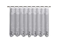 Sehlbach Vitrážová záclona s poutky, kytice růží, bílá, 135 x 75 cm