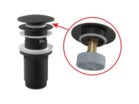 Alcadrain Výpusť umyvadlová A392BLACK, CLICK/CLACK 5/4 Alcadrain Výpusť umyvadlová A392BLACK, CLICK/CLACK 5/4