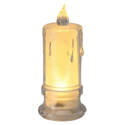 Koopman Dekorativní LED svíčka, průhledná, pr. 4,7 x 11 cm, 1 ks