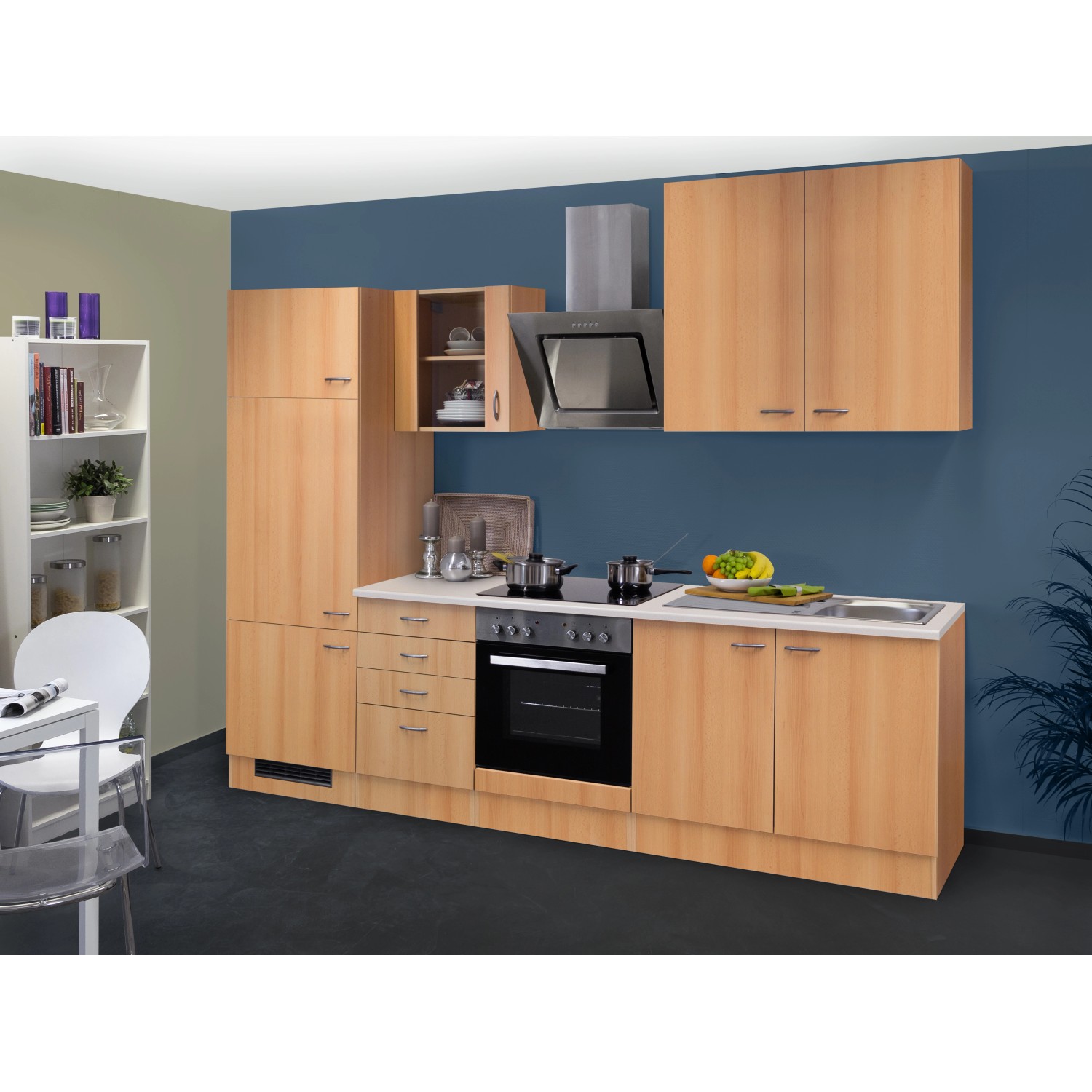 Flex-Well Kuchyně Nano 270 cm/typ 4 - lednice/trouba/varná deska/digestoř