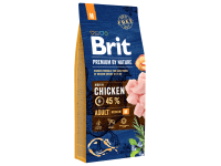 Brit Premium by Nature Granule pro psy ADULT M 10-25 kg s kuřecím 15 kg