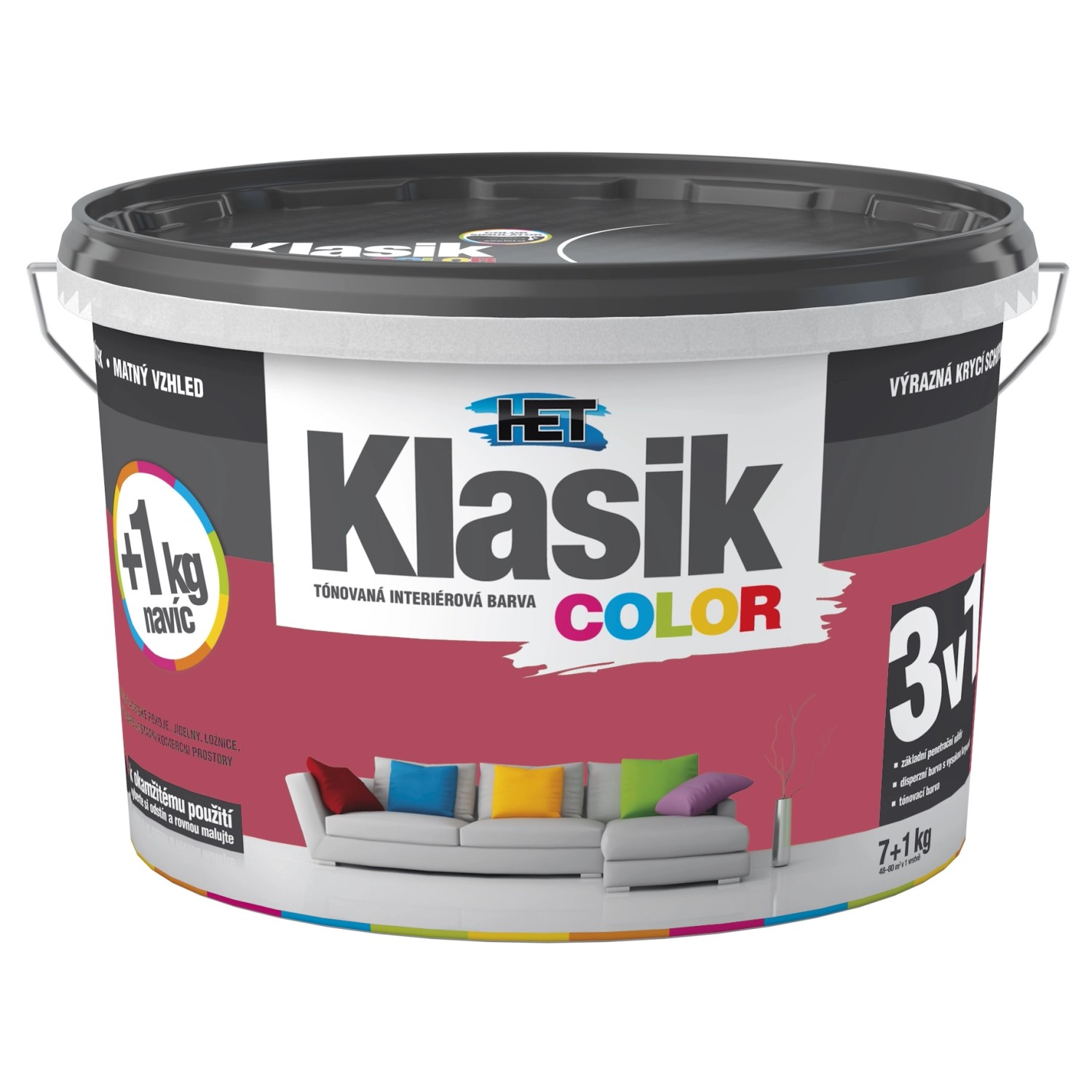 Het Klasik Color 0897 vínový 7+1kg + akrylátový tmel HET 400g zdarma