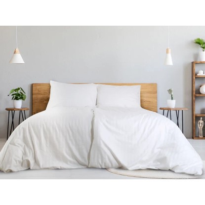 B.E.S. Hotelové bavlněné povlečení ATLAS GRADL bílé pruhované 140x200/70x90 cm