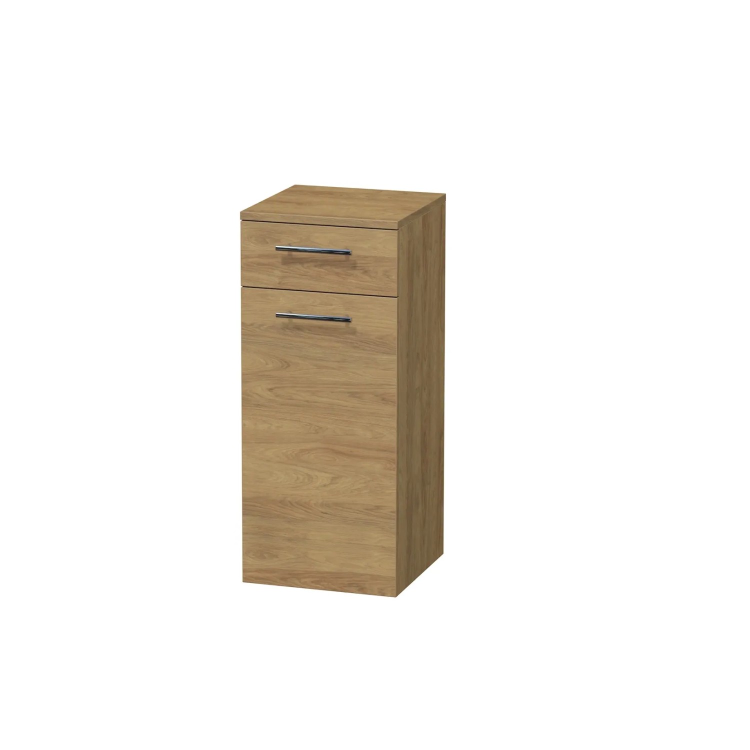 INTEDOOR Nízká skříň BEE pravá, úchyt chrom, š. 35 cm, dub Hickory