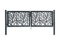 Floraworld Dekorativní dvoukřídlá branka Amsterdam k zabet. antracit 300 x 100cm