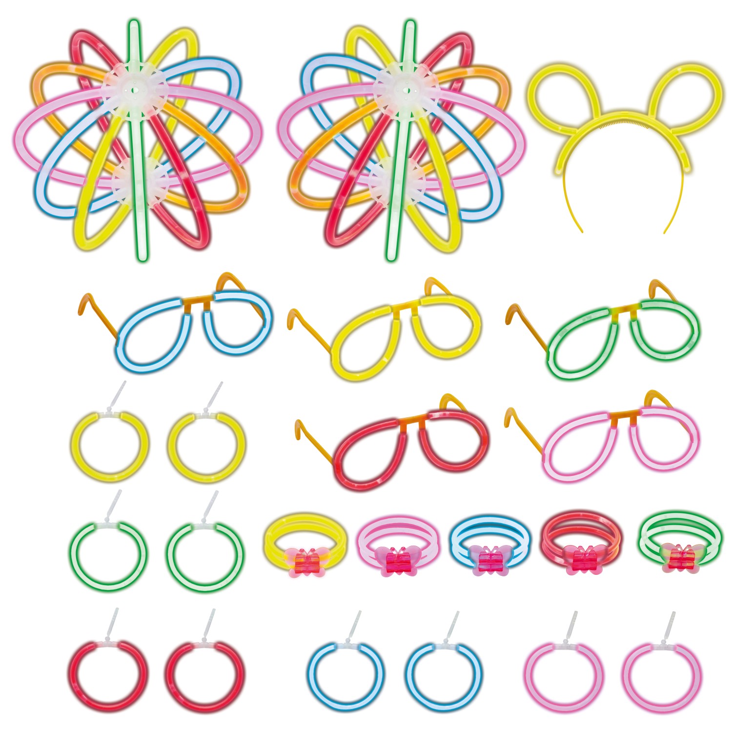 Party sada 100 ks svíticích tyčinek a spojovacích prvků