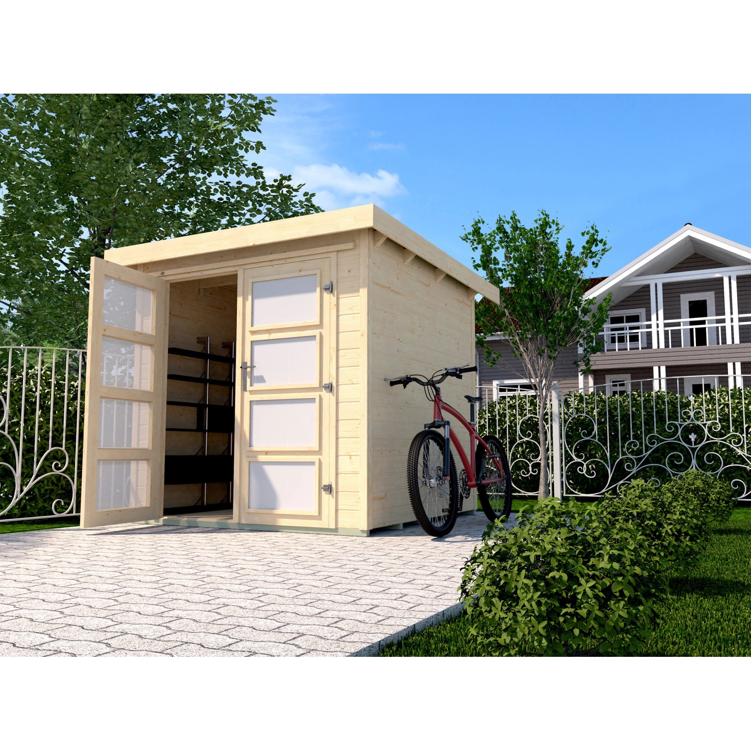 Weka Dřevěný zahradní domek 321 vel. 2, přírodní, 254 x 194 cm