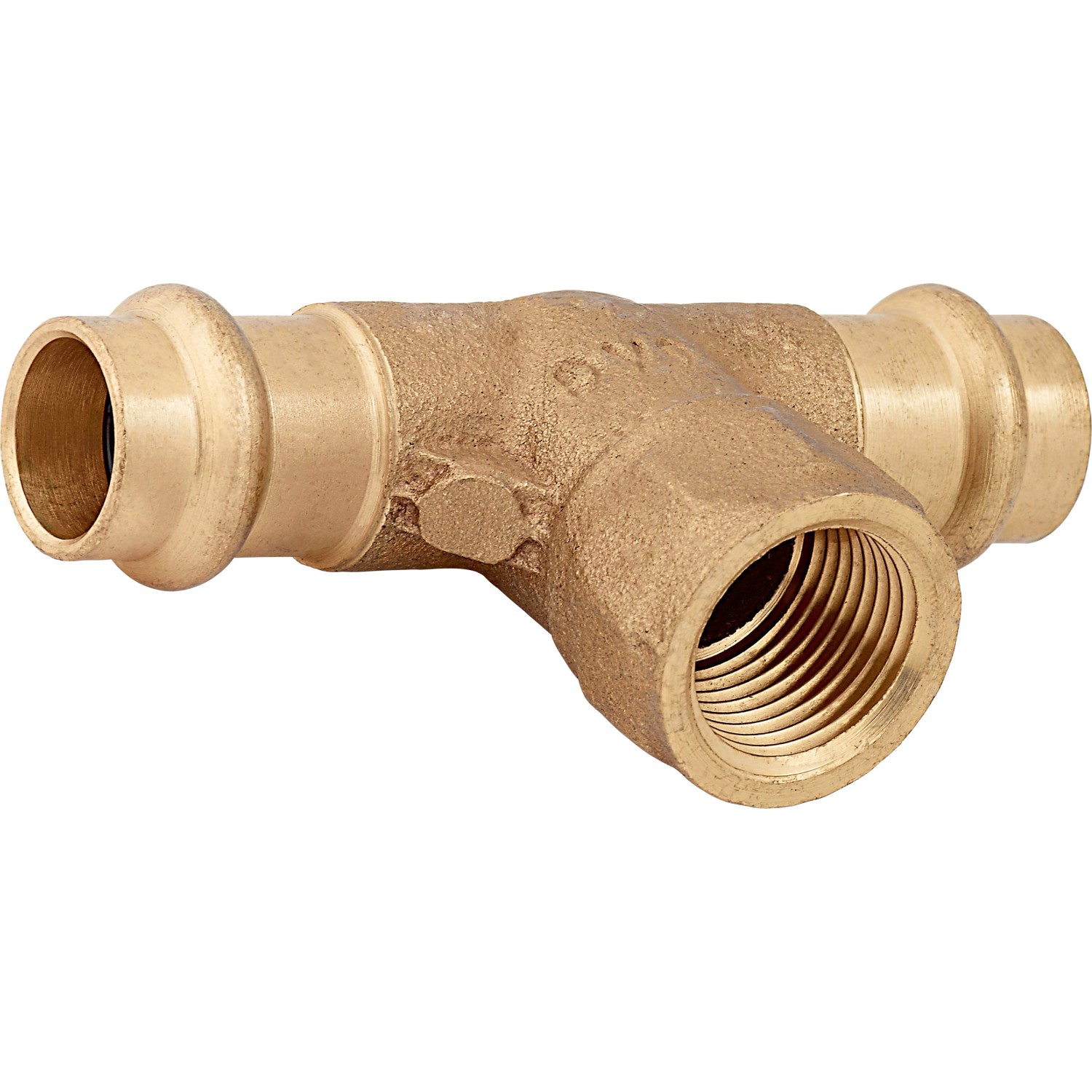 Lisovací T-kus červený bronz, pr. 15 mm x 18,6 mm (Rp 1/2) x 15 mm, 1 ks