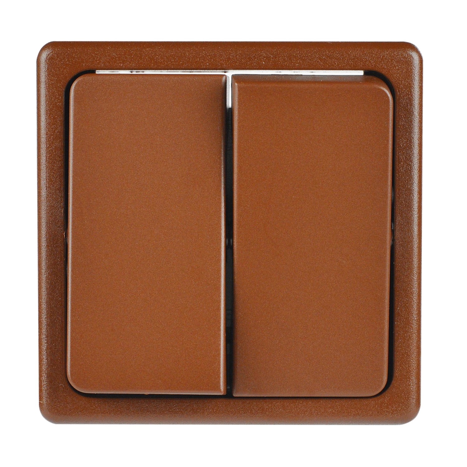 SEZ Dvojitý střídavý spínač Standard DS 1221-5B HP skořicový 28 x 82 x 82 mm