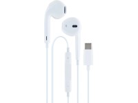Schwaiger Sluchátka do uší s mikrofonem, USB-C, bílá