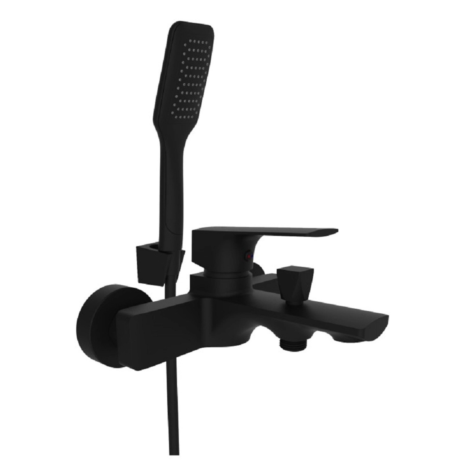 Rubineta Nástěnná vanová baterie Modena-10/K s příslušenstvím, 150 mm, černá