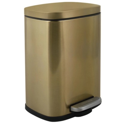 Spirella Nášlapný odpadkový koš Akira, zlatá kartáčovaná, 5 l