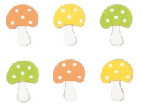 Anděl Přerov Muchomůrky dřevěné s lepíkem, 6 ks, 4 cm Anděl Přerov Muchomůrky dřevěné s lepíkem, 6 ks, 4 cm