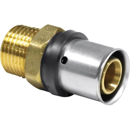 PIPETEC Lisovací přechodka PFUA2004 měděná, 20x2 - R 1/2