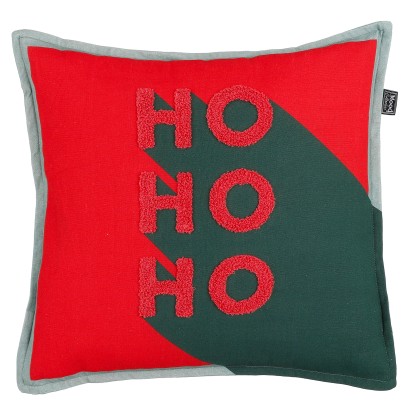 In The Mood Polštář s nápisem hohoho, červený, 45 x 45 x 10 cm