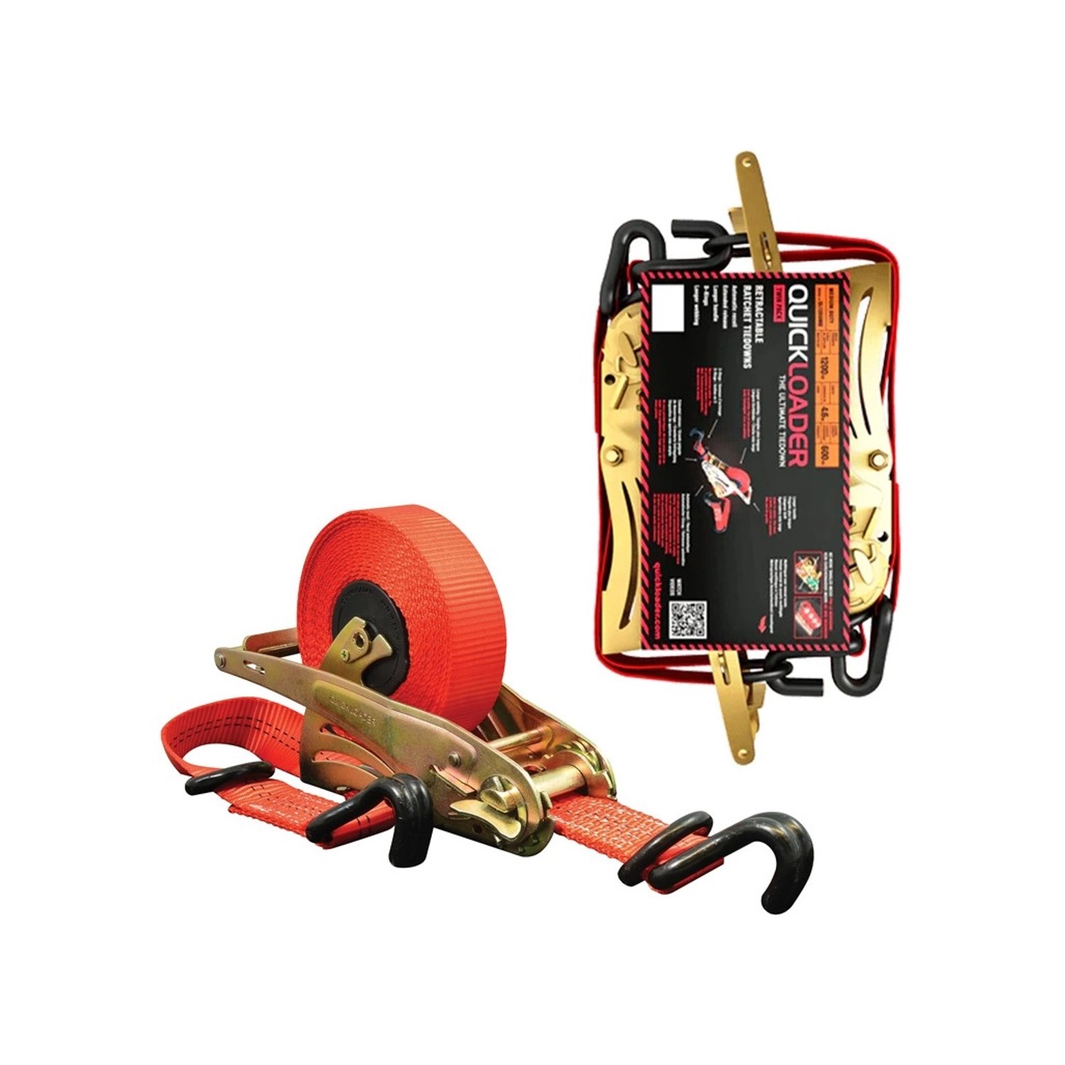 Quickloader Samonavíjecí popruh Retractable 1200 kg, 4,5m (0,5m+4m) x 25mm, 2 ks