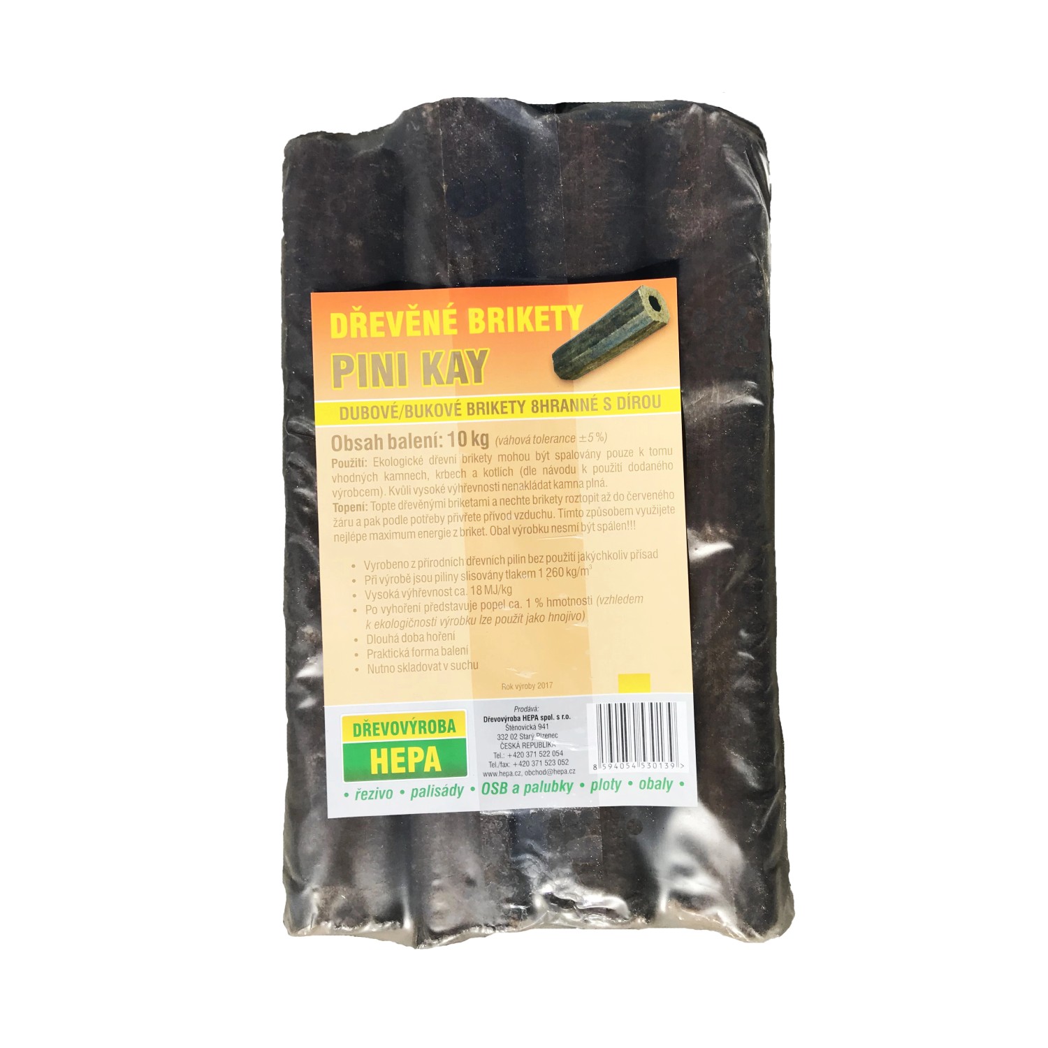HEPA Pini Kay Dřevěné brikety 10 kg