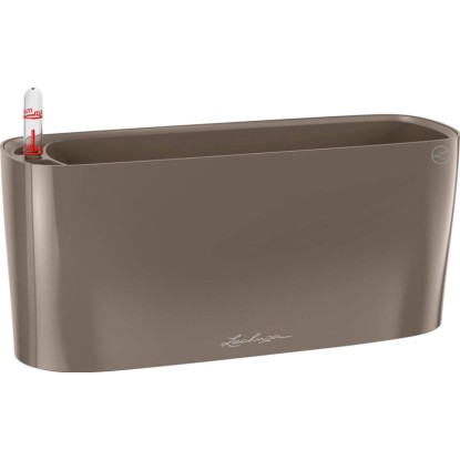 Lechuza Samozavlažovací truhlík DELTA 10 taupe lesklá, 30 x 11 x 13 cm