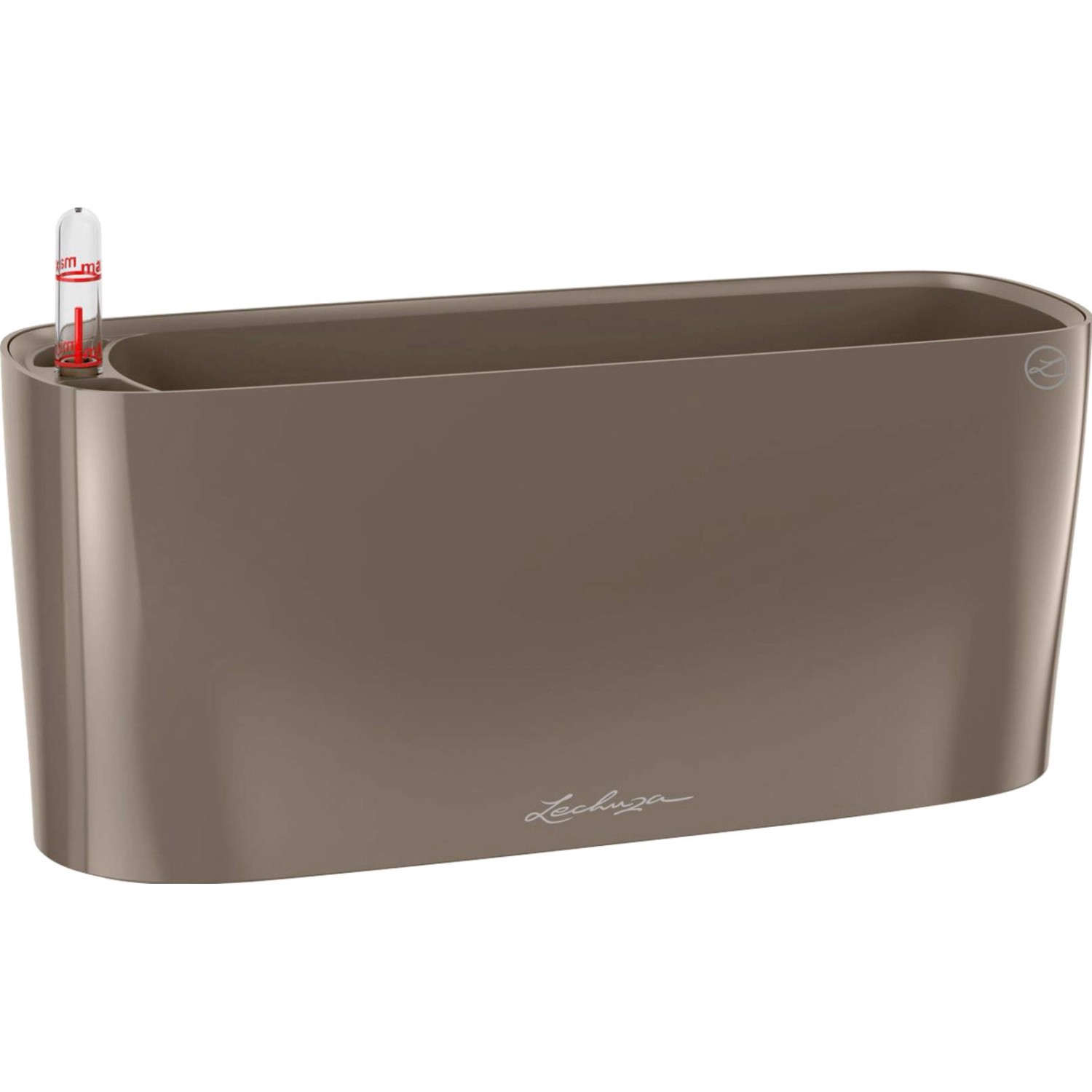 Lechuza Samozavlažovací truhlík DELTA 10 taupe lesklá, 30 x 11 x 13 cm