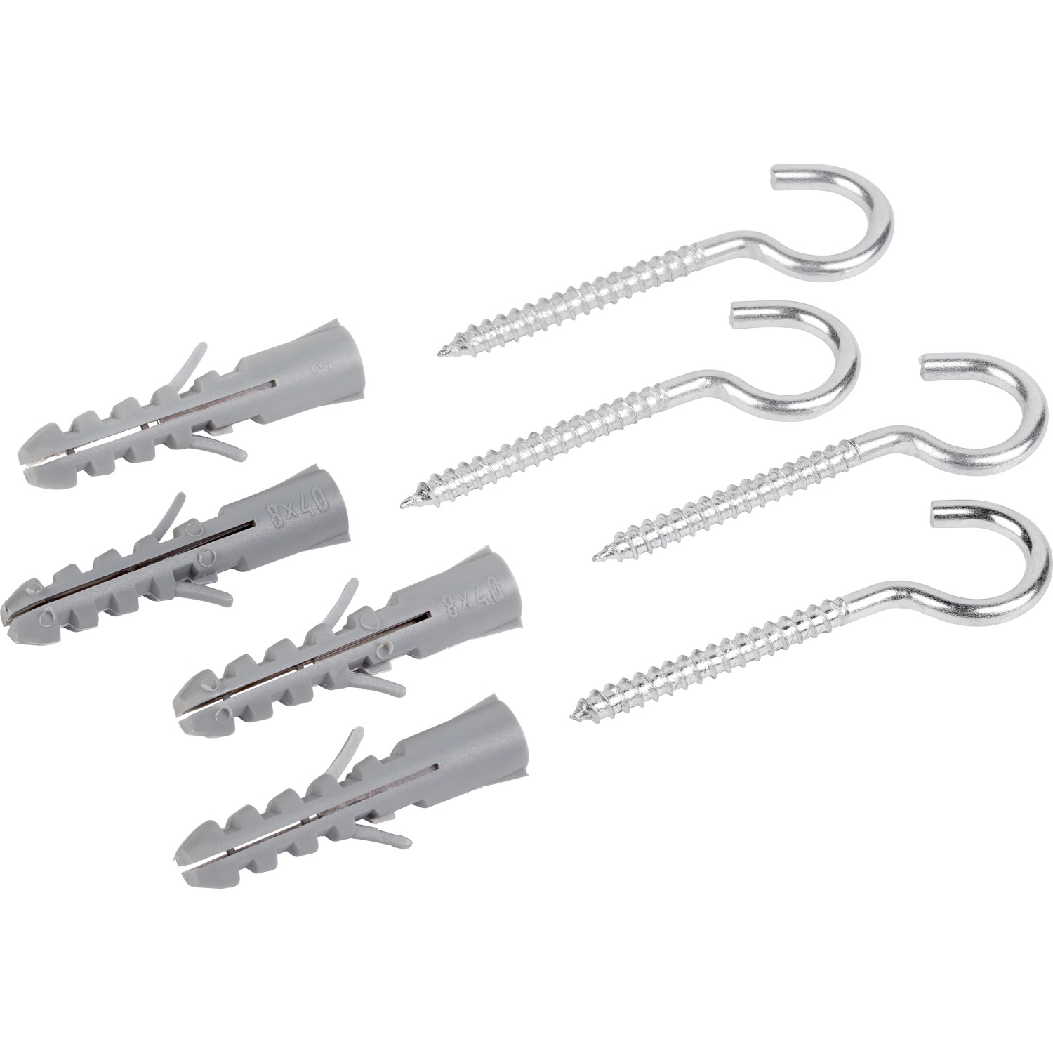 LUX Zahnutý šroubovací hák pozinkovaný s rozpínací hmoždinkou 8 mm x 41 mm, 4 ks