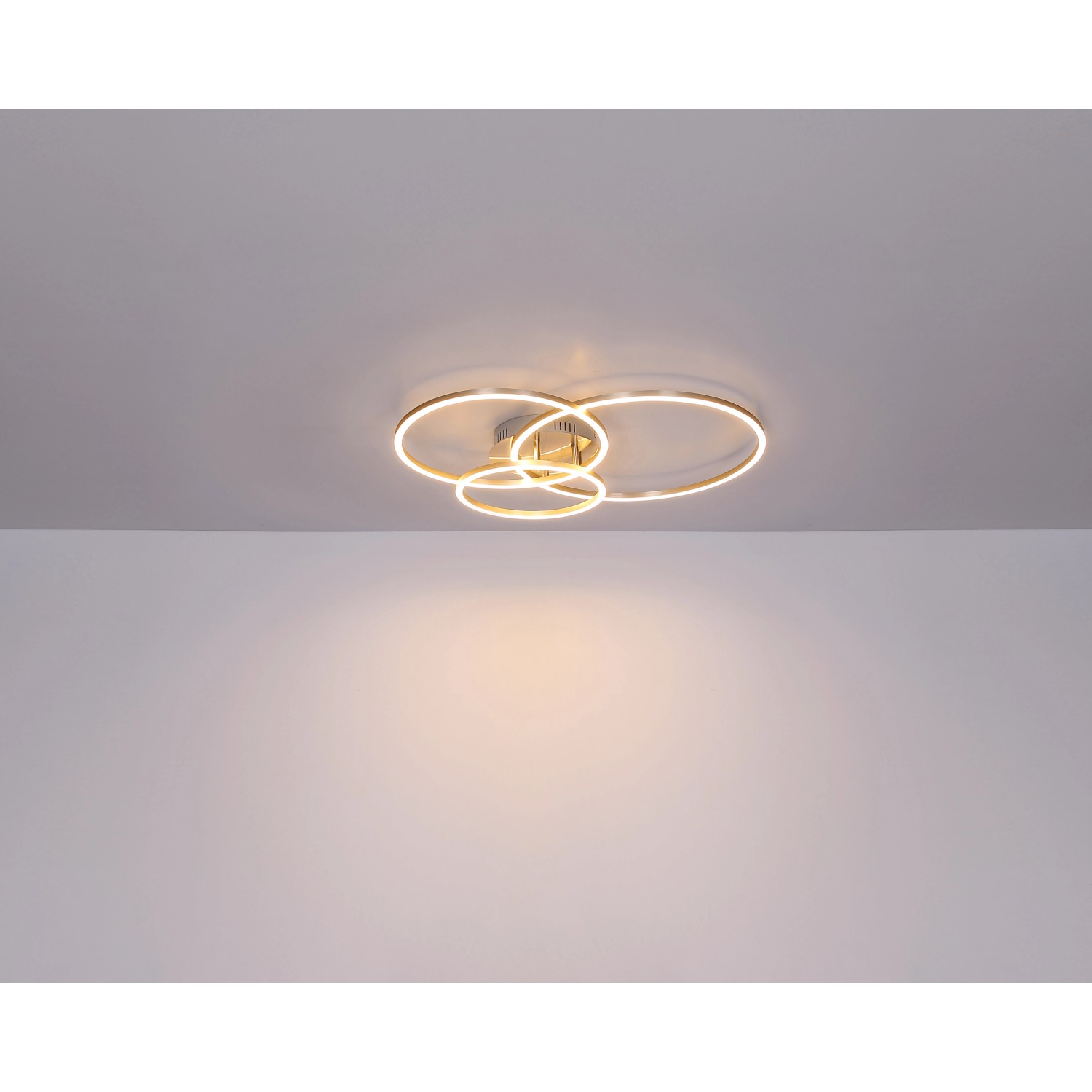 Globo LED stropní svítidlo MUNNI, kruhy, 40 W, matný nikl, 68 x 55 x 10 cm