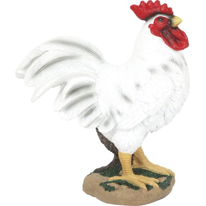 Zahradní dekorativní figurka kohout, bílá, 19 x 8 x 21 cm