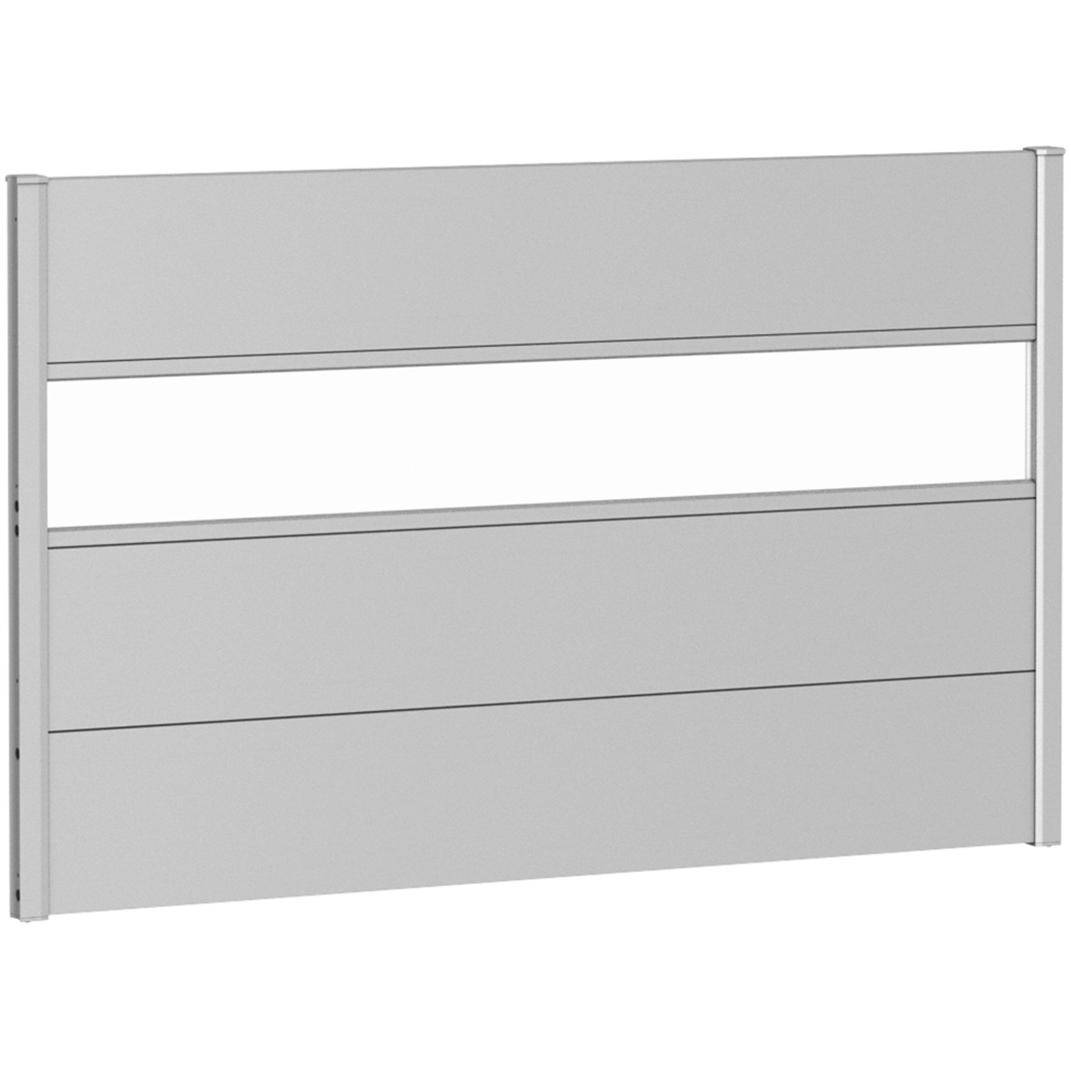 Biohort Plný plot s částečným prosklením, stříbrný, 150 x 90 cm