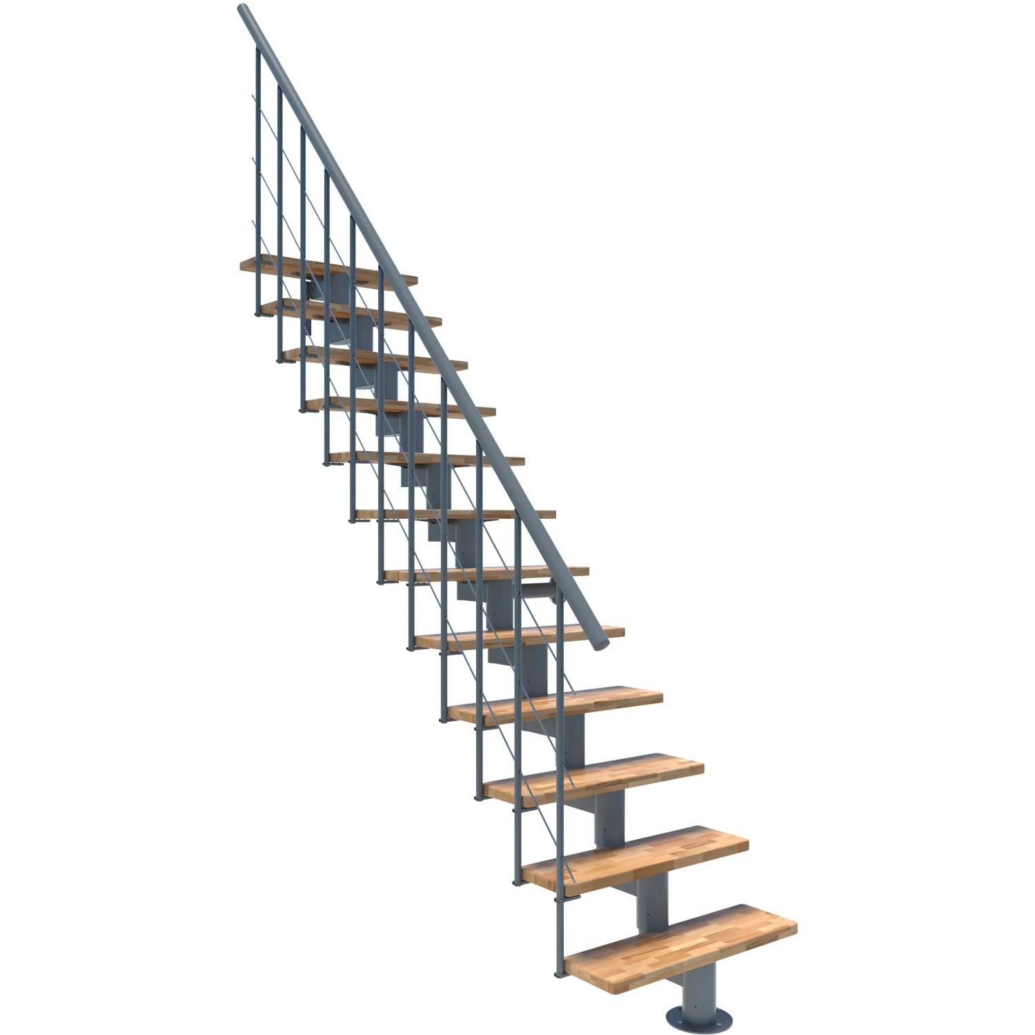 Minka STAIRS modulové schodiště Comfort Top buk/šedá, 312 cm