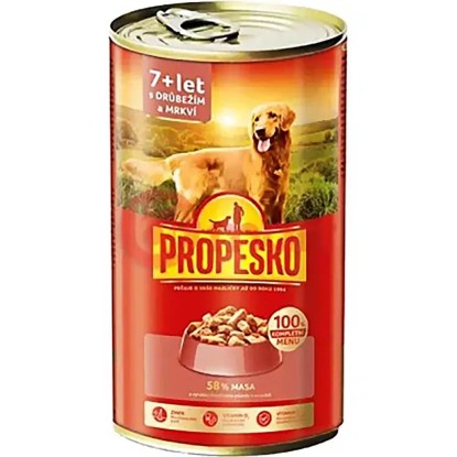Propesko Konzerva pro psy drůbeži s mrkví 1240 g