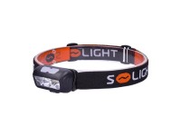 SOLIGHT LED čelová svítilna nabíjecí, 150 + 100 lm, bílé a červené světlo