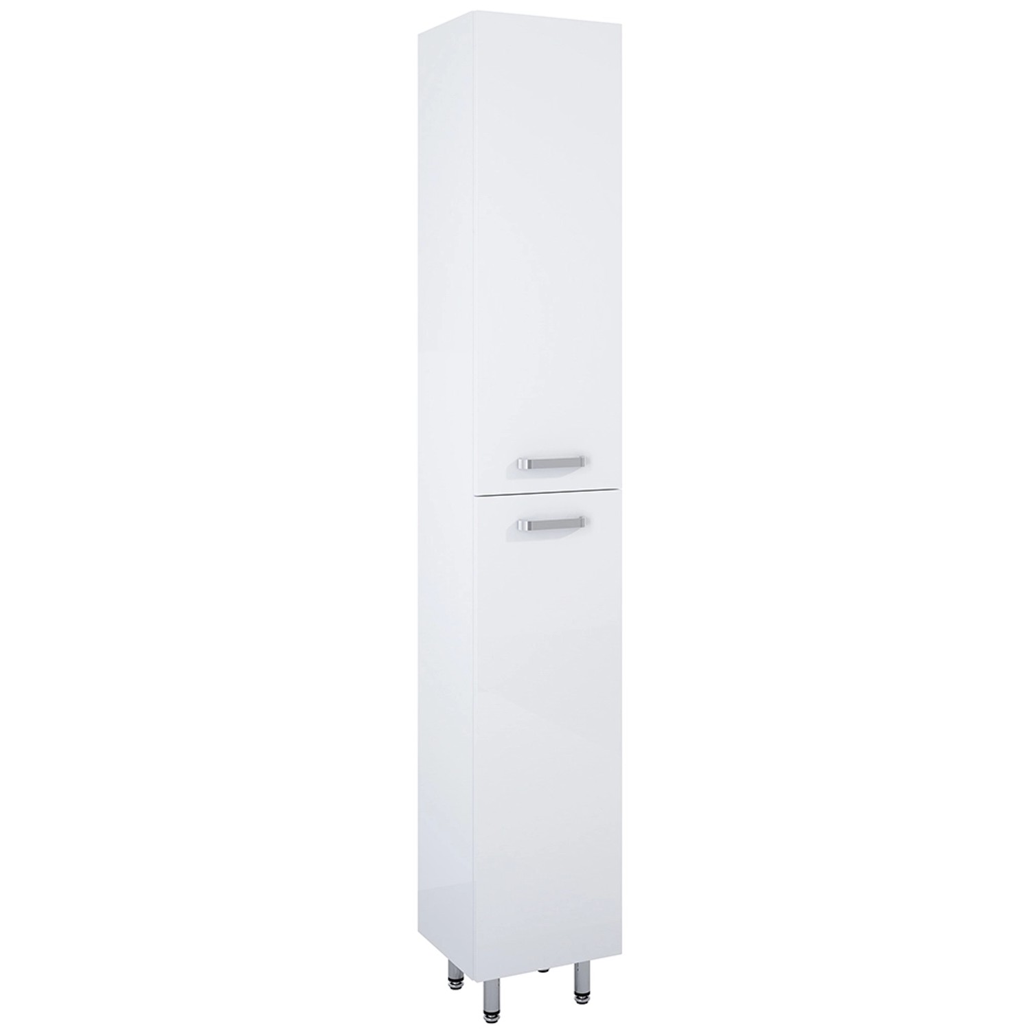 Maximus Vysoká koupelnová skříňka Eve, 2 dvířka, lesklá bílá, 30 cm