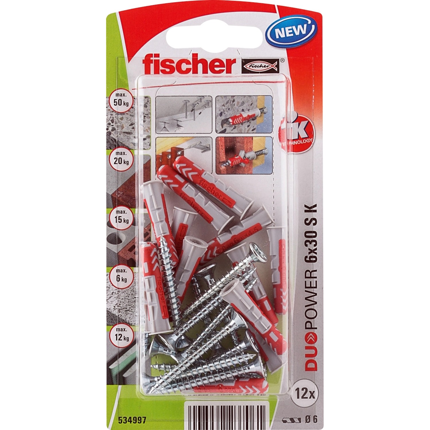 Hmozdinka duopower s vrutem 6x30 s k nv (12ks)